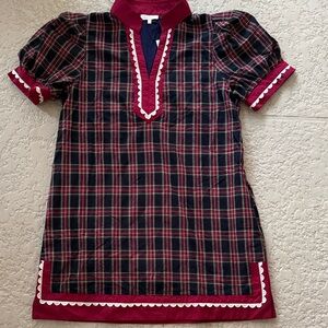 Entro Navy and Red Plaid Dress